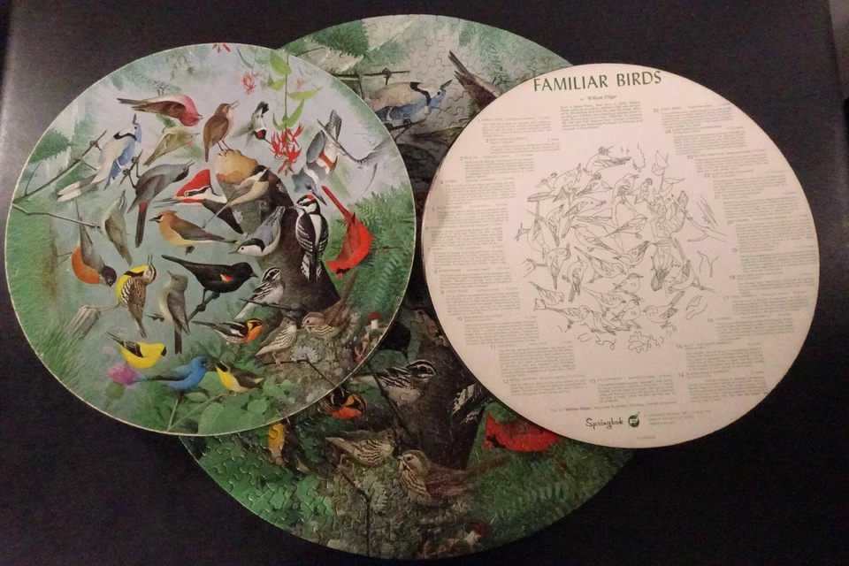 Vtg 1972 Springbok Circular Puzzle Familiar Birds by WM Dilger PZL6039 Complete! - Image 4 of 4
