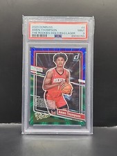 2023-24 Donruss - Amen Thompson The Rookies Blue Green Holo Laser /35 PSA 9 Mint