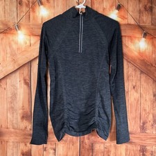 Athleta Women s Size M Track 1/4 Zip Gray Running Workout Stretch Jacket