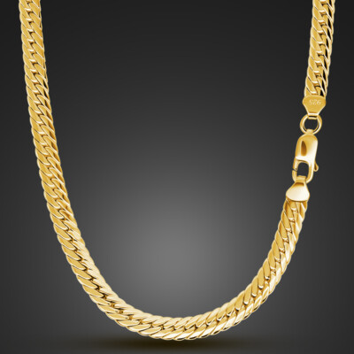 Curb Chain Sterling Silver Flat Snake Chain Flat Snake Chain