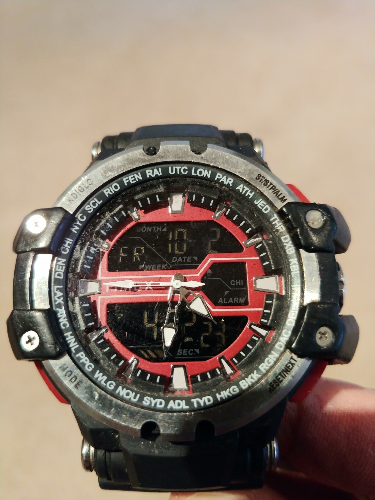 timex men's tactic dgtl big combo resin strap watch