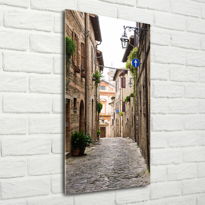 Wand-Bild Kunstdruck aus Hart-Glas Hochformat 70x140 Italienische Straßen