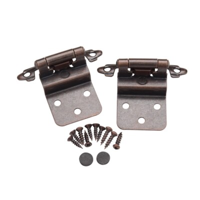 Offset Inset 25 Pair 50 pcs Self Closing Cabinet 3/8 Offset Inset Hinges Bronze ORB ...