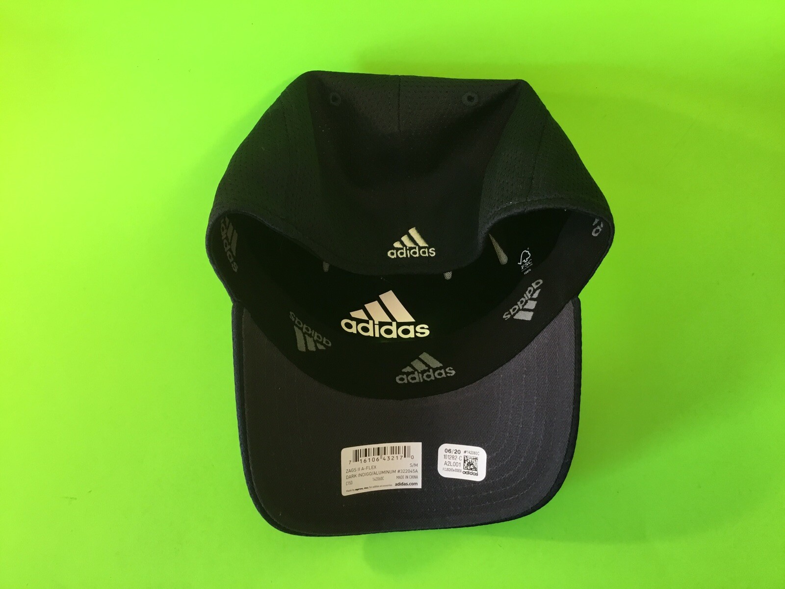 ADIDAS Stretch Fit Aeroready Adult  Hat Size S/M Navy Blue w/Silver thumbnail 12