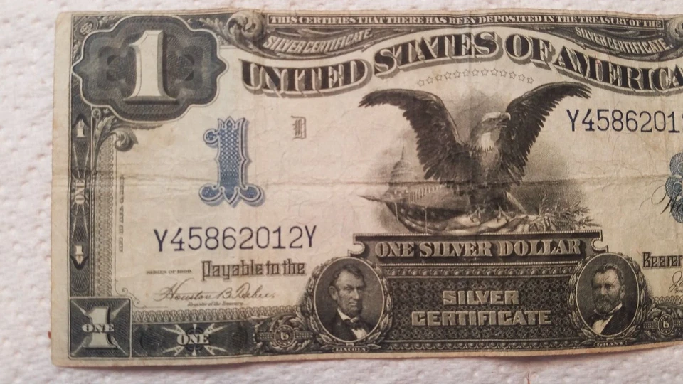 1899 $1 Black Eagle Silver Certificate Dollar Teehee Burke YY Block Fr 233 VF ! - Image 3 of 4