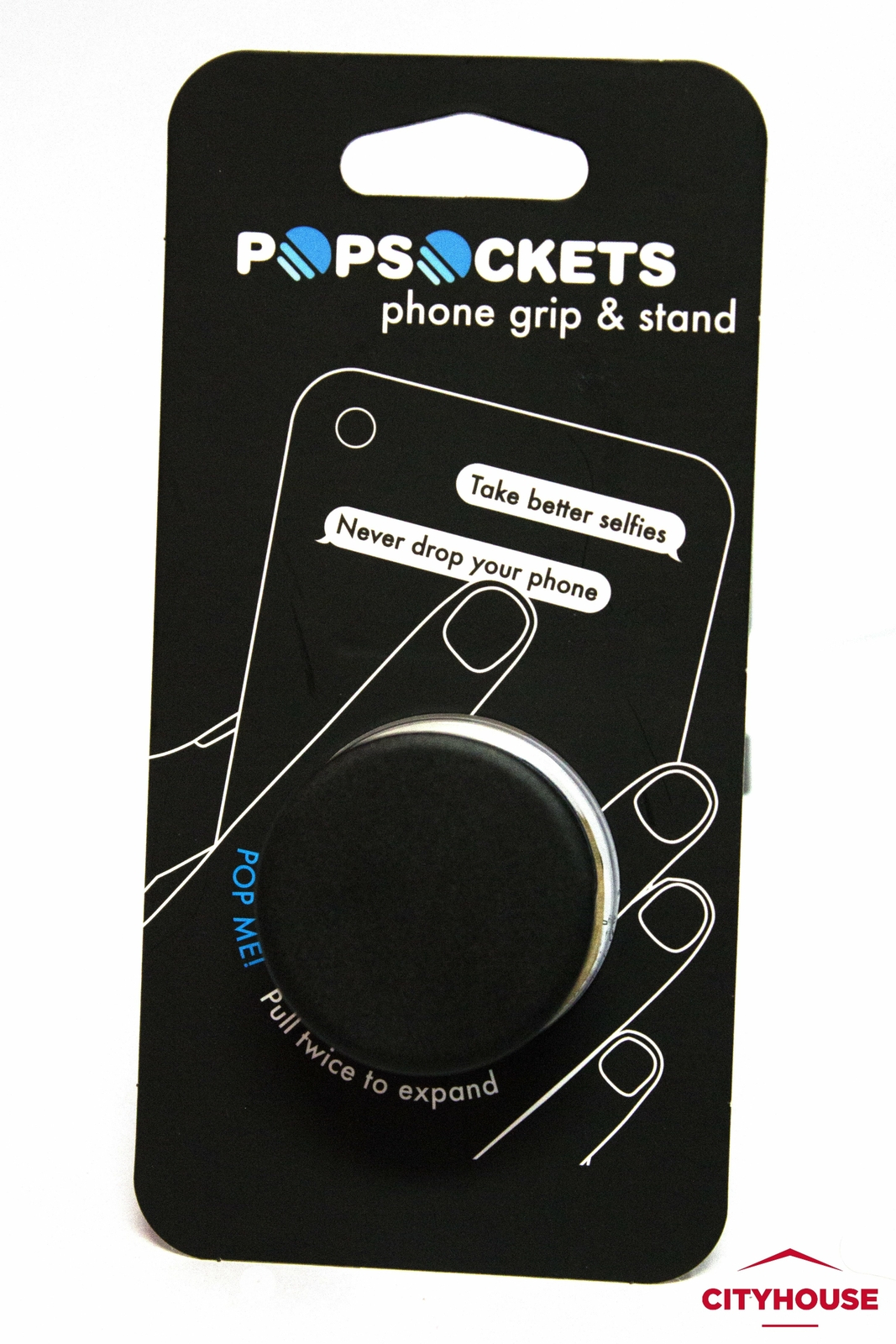 PopSockets Single Phone Grip PopSocket Universal Phone Holder Black-image