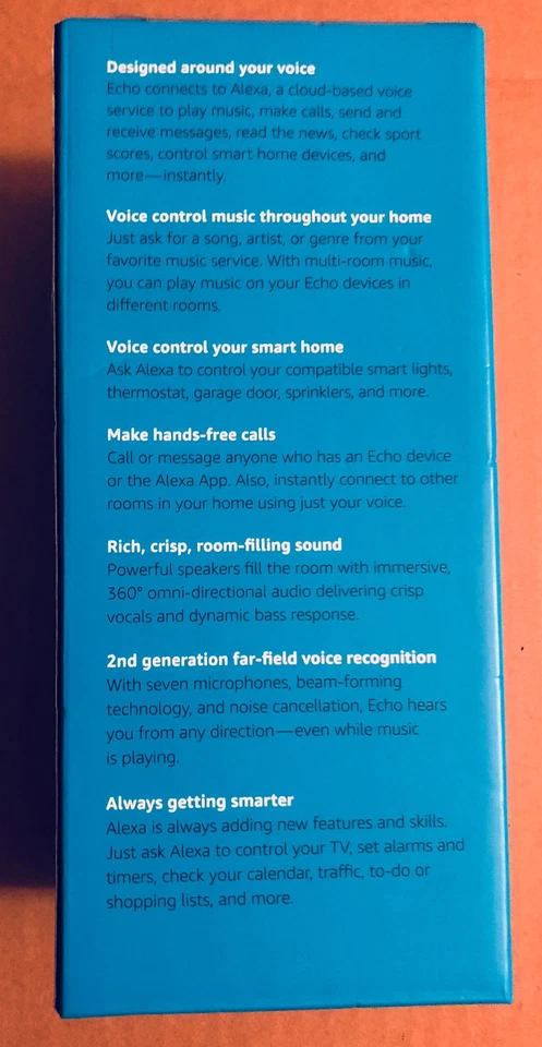 Amazon Echo 2-Way Smart Speaker 2nd Generation - Heather Gray Fabric - Image 2 of 4