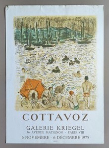 André COTTAVOZ — Affiche originale d'exposition en lithographie, Galerie Kriegel, Paris — vue 2 sur 7