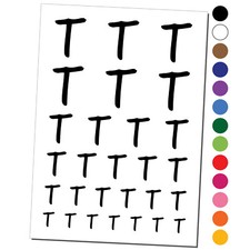 Letter T Uppercase Felt Marker Font Temporary Tattoo Water Resistant Set