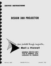 Bell  Howell Design 380 Movie Projector Service  Repair Manual Reprint