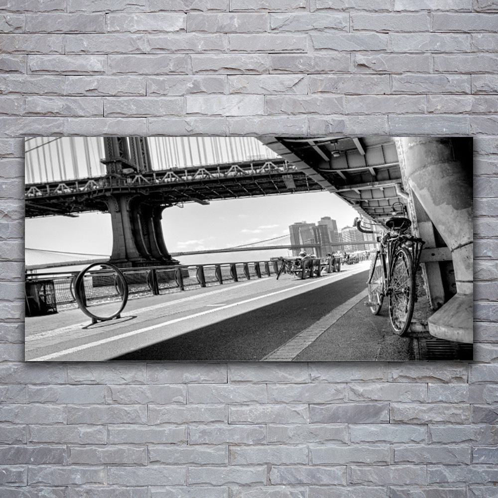 Tableau plexiglas Tulup 120x60 cm grand format vélo et pont pour habiller un mur vide