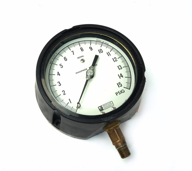 Weksler Royal 015 PSIG Absolute Vacuum Pressure Gauge 5" Face 1/4 NPT