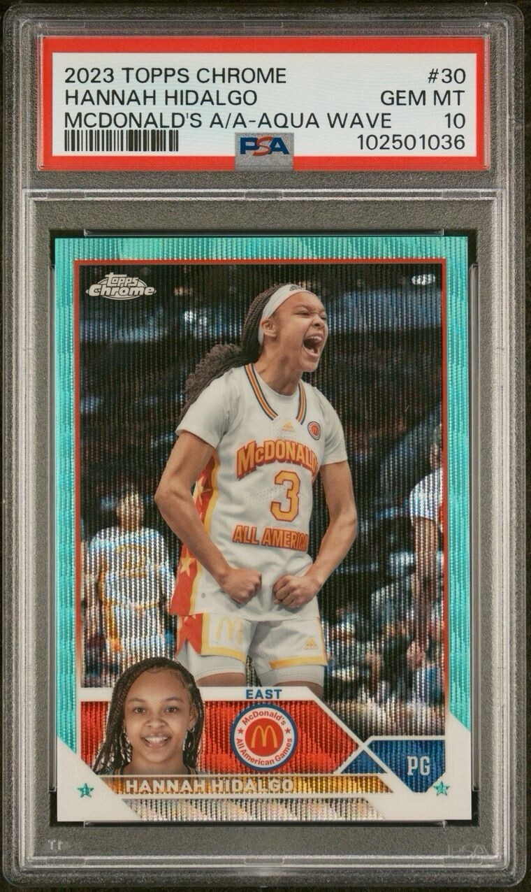 2023 Chrome McDonald's Aqua Wave Refractor /199 Hannah Hidalgo #30 PSA 10 Pop 1