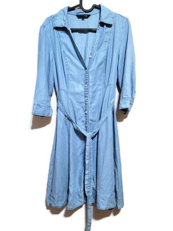 La Chapelle Women's Blue Long Sleeve Button Oversized Denim Dress Size S |  eBay