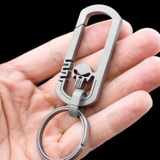 EDC Outdoor Fast Hanging Tool Titanium TC4 Skull Keychain Carabiner w/ Key Ring
