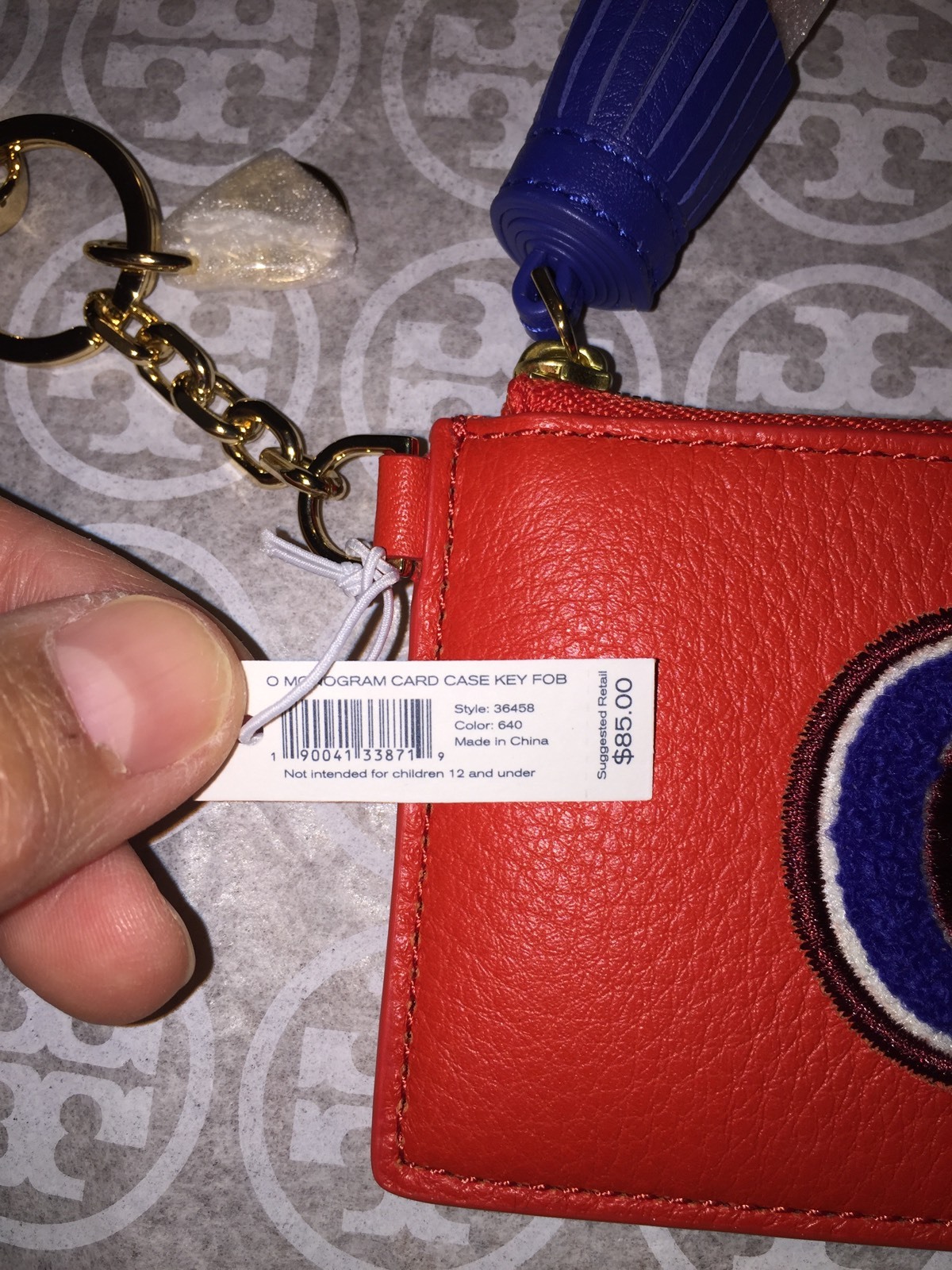 tory burch initial card case