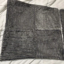 MIULEE Grey Corduroy Pillow Covers Pack of 2 Boho Decorative Spliced 18 x18" New