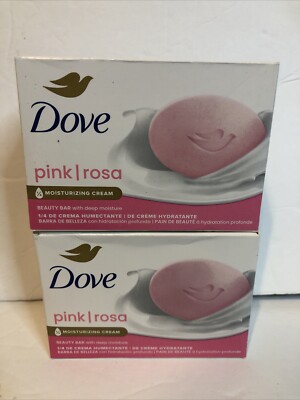 Dove Pink/Rosa Beauty Bar Soaps x2 4.75 oz