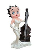 Figura statua in resina di betty boop da appoggio con violoncello altezza 40 cm