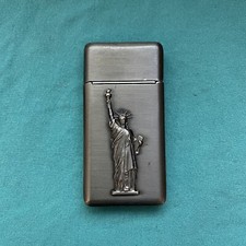 Vintage New York Statue of Liberty Souvenir Lighter Solid Metal Brushed Copper