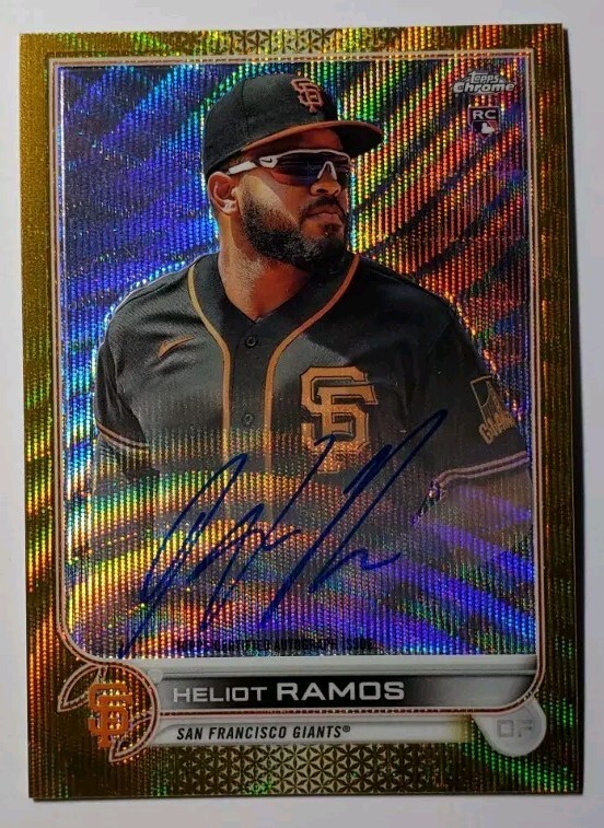 2022 Topps Chrome Heliot Ramos Gold Auto RC Refractor 29/50 SP Giants