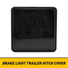 Smoked 15-LED Tail  Brake Light Trailer Hitch Cover 2" Receiver For Truck SUV