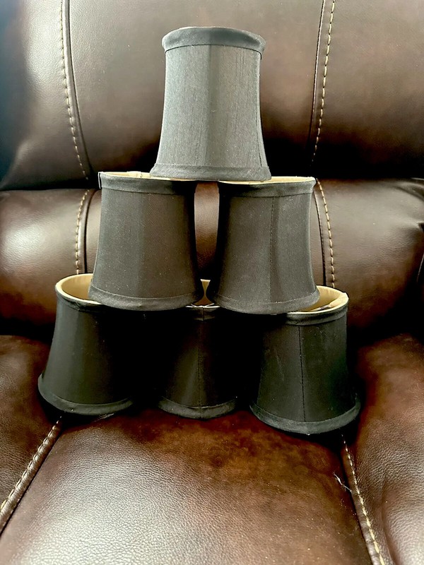Set of 6 Chandelier Shades Black Taper Candle Shades Lamp Nightlight