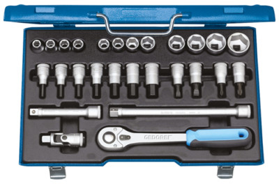 New Gedore 1/2  Dr Metric Socket Set with Hex Bits - P/N 6139750