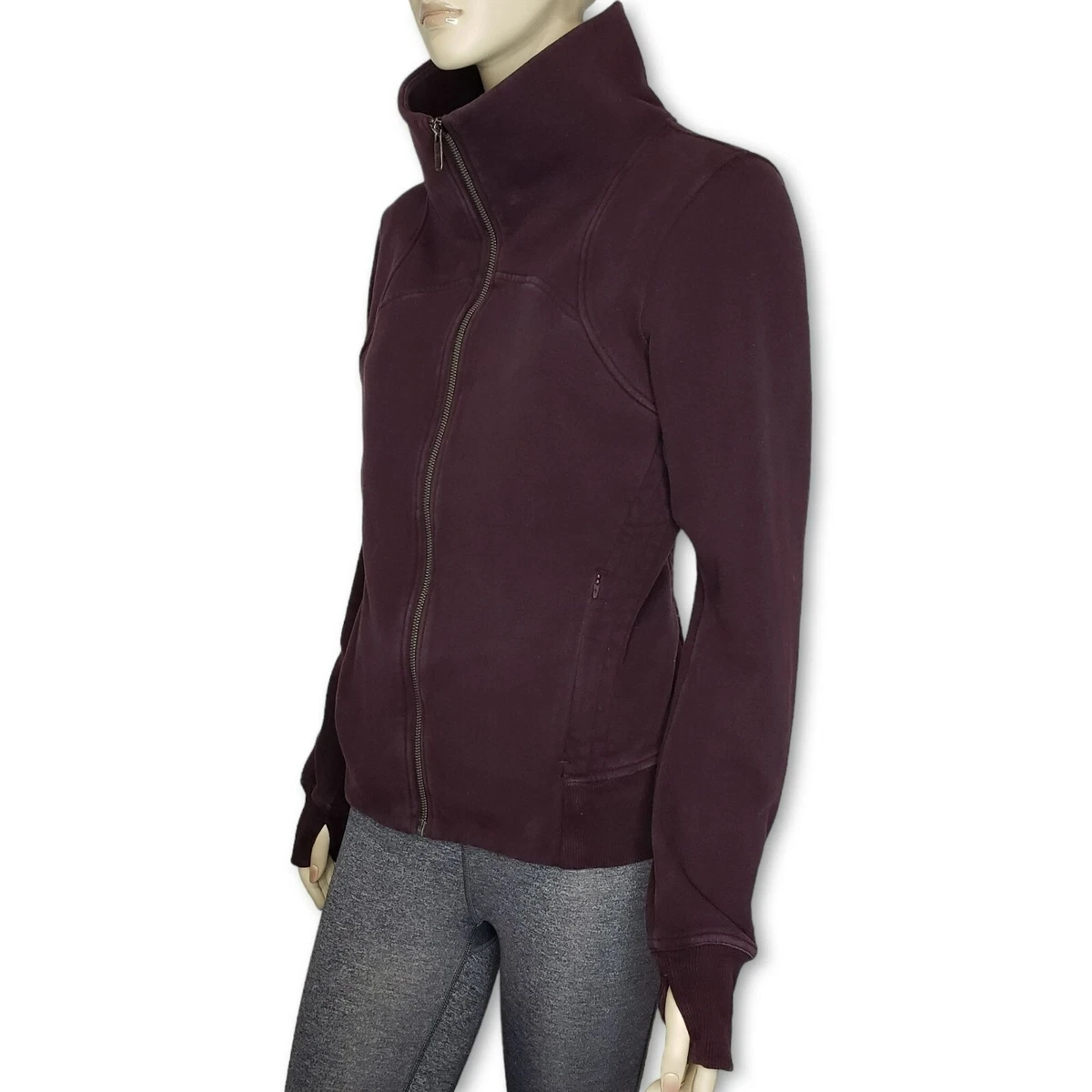 Lululemon Moving Meditation Jacket Womens 10 Plum Shadow Full Zip