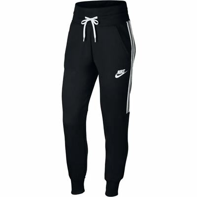 nike swoosh polyknit joggers in black