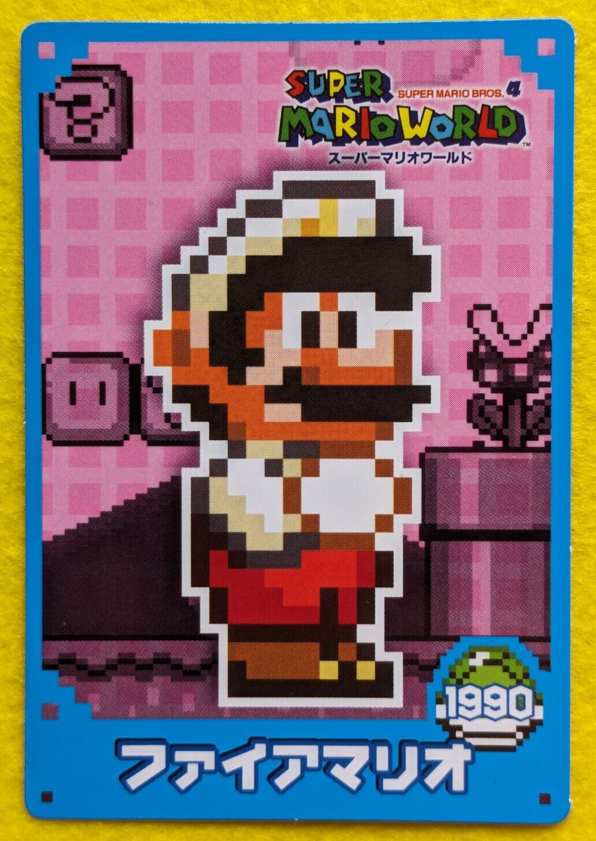 FIRE MARIO ver 1990 SUPER MARIO WORLD TOP CARD NINTENDO Japanese