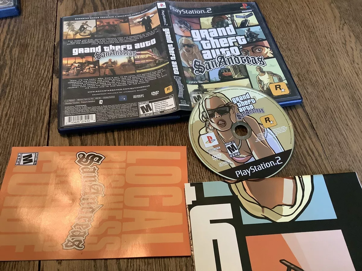 Grand Theft Auto: San Andreas AO Version PlayStation 2 2004 Used Free US  Ship