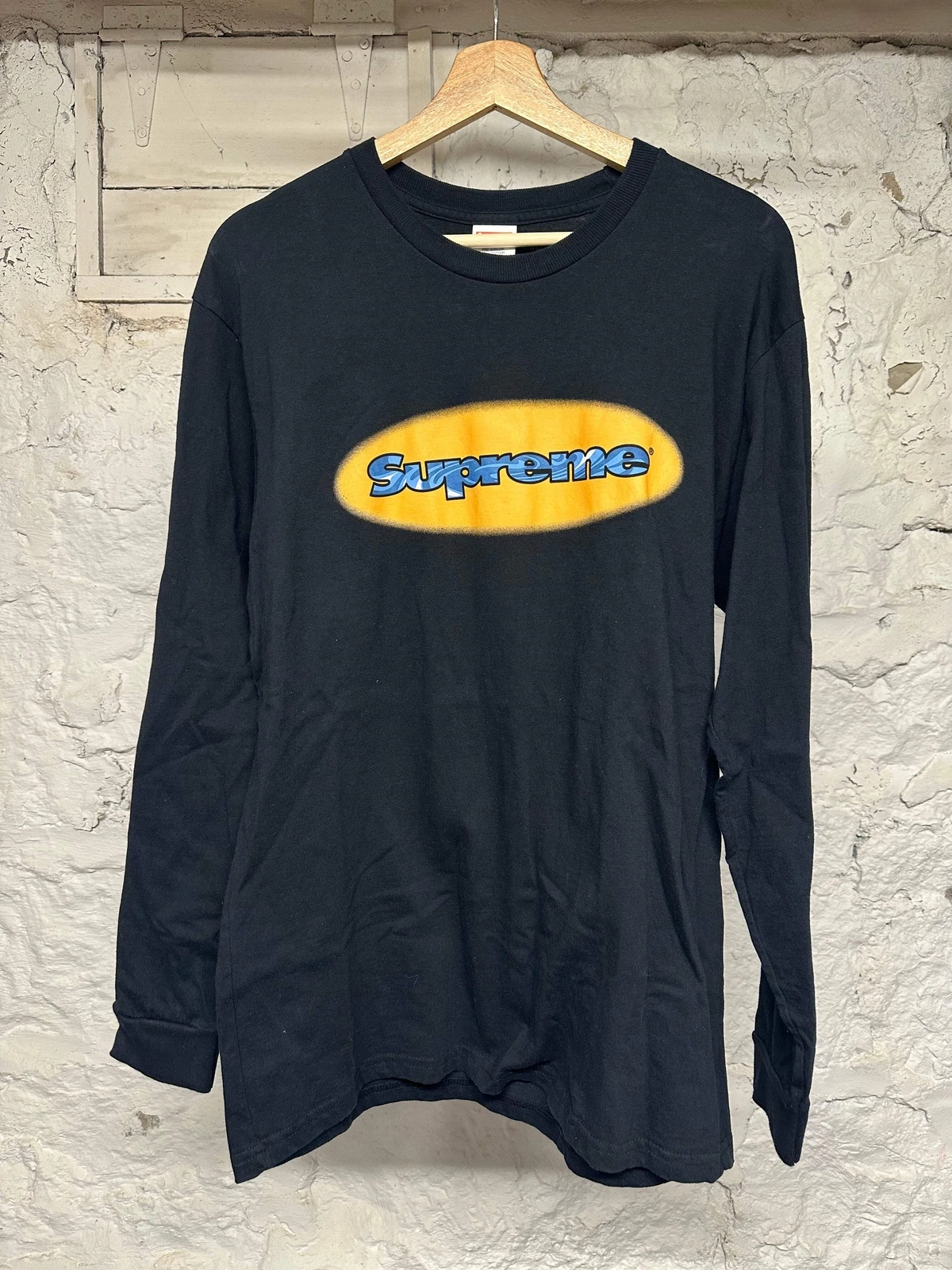 T shirt noir Supreme Ripple L/S taille M