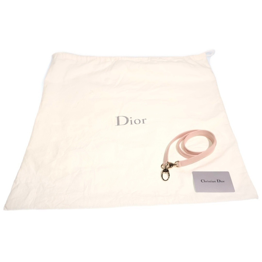 Christian Dior Lady Large 2 Way Bag Handbag Tote Shoulder Baby Pink Leather Used image 6