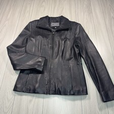 Bromley Collection Genuine Leather Jacket Women’s S Black Biker Full Zip