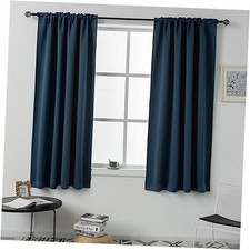 Midnight Blue 63 Inch Blackout Curtains for 42"W x 63"L Pack of 2 Navy