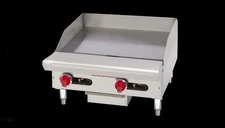 American Range ARSMG-24 24" Countertop Manual Gas Griddle w/ 1" Thick Plate