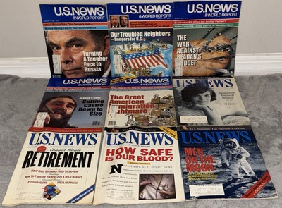 U.S. News & World Report - 9 Magazine Lot: 1981 & 1984 Moon Reagan Vintage RARE