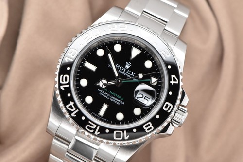 2008 Rolex GMT-Master II 40mm Stainless Steel Black Bezel & Di...