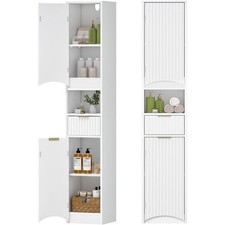 Tall Bathroom Cabinet, Tall Storage Cabinet with 2 Doors 1 Drawer, Cabinets
