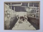 1910s antique PHOTO BOXING COLLAGE WALLS interior WORKERS DINING HALL CAMP
