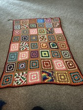 "Manta afgana cuadrada Crochet Granny vintage 59"" por 43"" colorida funda de sofá"