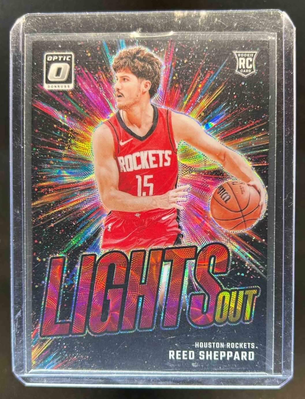 2024-25 Donruss Optic Reed Sheppard Lights Out RC Red & Gold International #/99