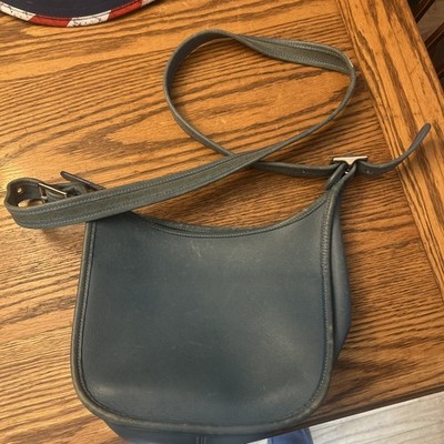 Old Coach Becket Shoulder Bag 9950 Vintage Blue Leather Flap Crossbody