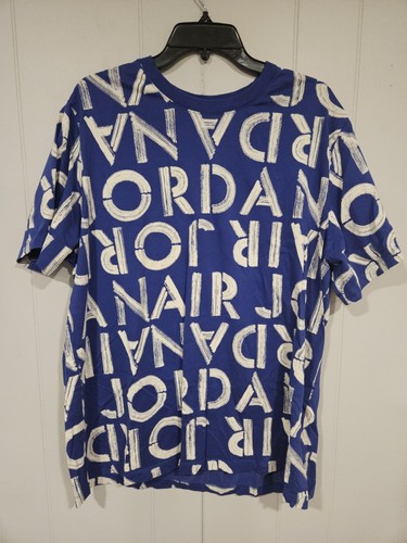 Nike Air Jordan Men's XXL Blue All Over Print Jumpman Pullover TShirt Basketball