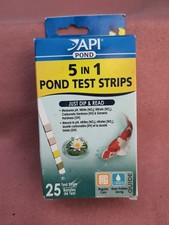 API Pond 5-in-1 Test Strips 25 Count pH KH GH Nitrate Nitrite Fast Easy Dip Read