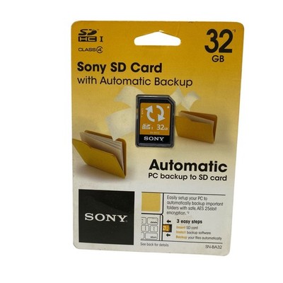 Sony 32GB SDHC Class 4 Memory Card Automatic PC Backup SN-BA32 NEW