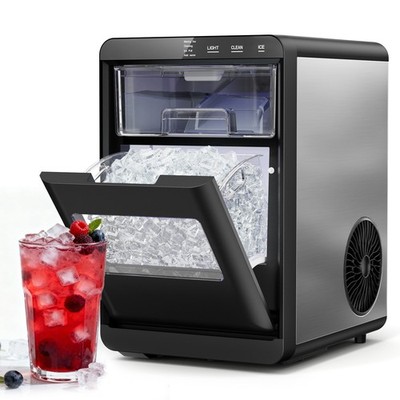 Nugget Ice Makers Countertop, Chewable Pebble Ice Maker Machine with 44lbs/24H