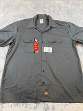 New Dickies Men's XL Charcoal Gray Short Sleeve Work Shirt Uniform Original Fit