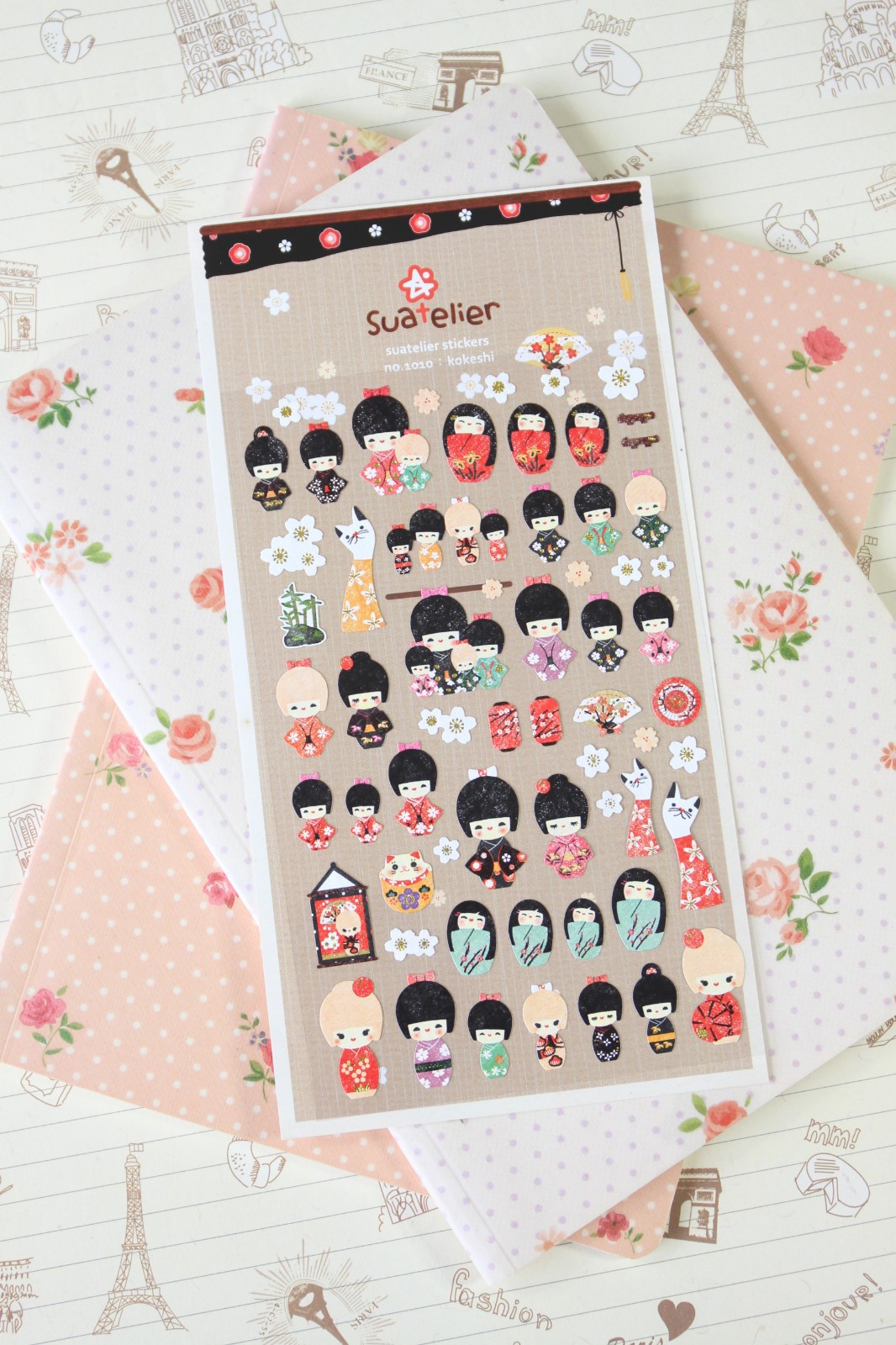 Kokeshi Doll Suatelier Stickers cute cartoons journal planner diary sticker